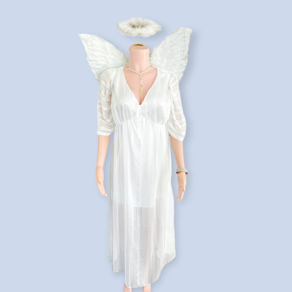 Women's Angel Costume Halloween Cosplay 5-Piece Set Size Large/XL